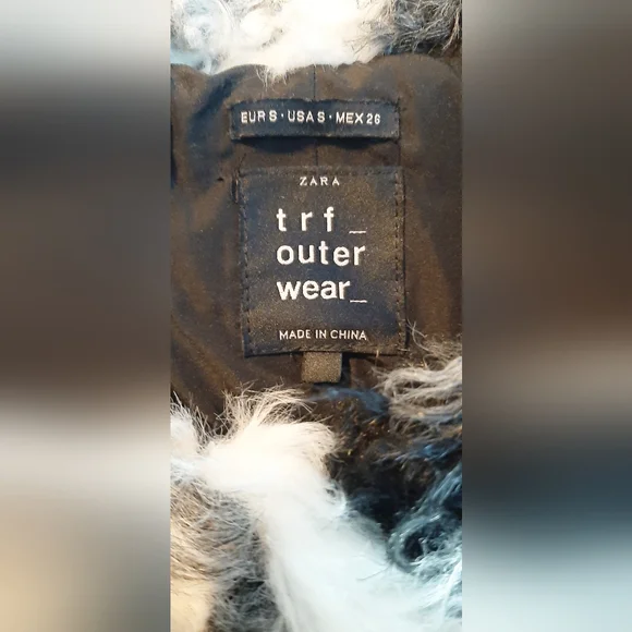 Zara Trf OuterWear Fluffy Faux Fur Patchwork Jacket - Picture 15 of 16